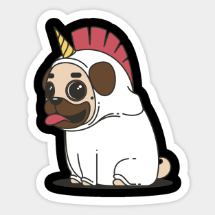 Unicorn Pug Sticker